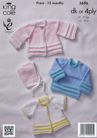 Jacket, Sweater and Hat in King Cole DK and 4 Ply (3696)