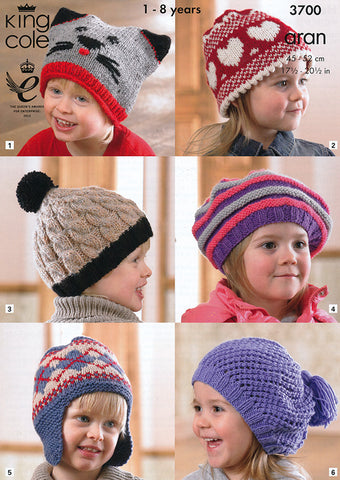 Hats in King Cole Aran (3700)