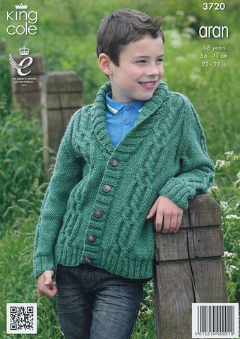 Sweater and Cardigan in King Cole Aran (3720)