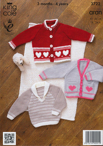 Jacket, Cardigan and Sweater in King Cole Comfort Aran (3722)