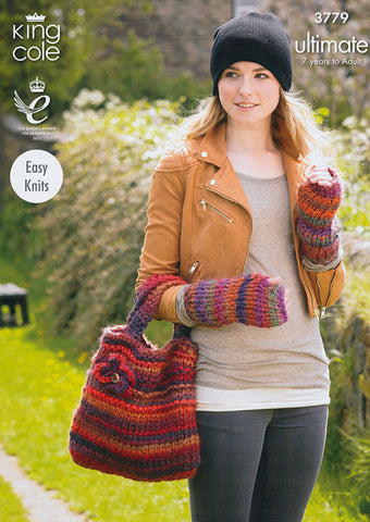 Hat, Bag, Leg and Wristwarmers In King Cole Ultimate (3779)