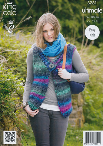 Ladys Waistcoat In King Cole Ultimate (3781)