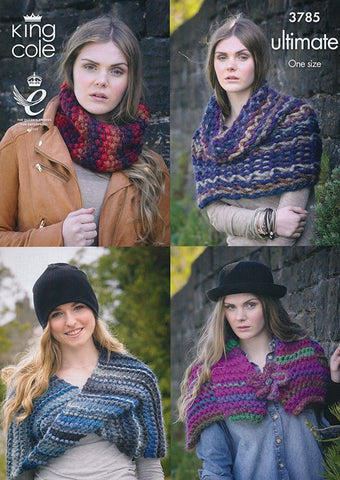 Snood, Collar, Wrap and Shrug In King Cole Ultimate (3785)