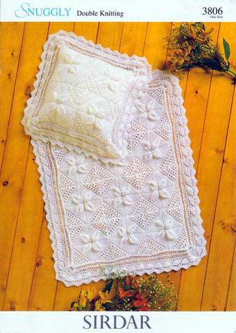 Blanket and Pillowcase in Sirdar Snuggly DK with Free Pattern (3806)