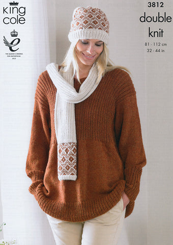 Smock, Cardigan, Hat and Scarf In King Cole DK (3812)