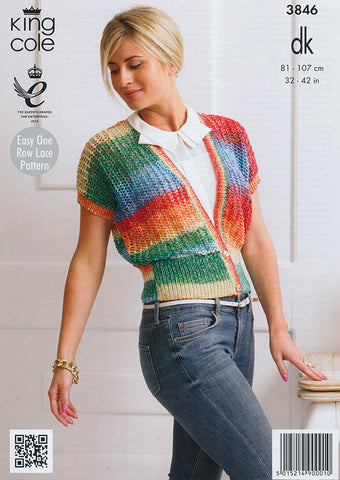 Ladies Cardigans in King Cole Shine (3846)