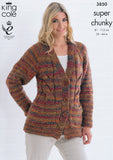 Cardigan and Top in King Cole Super Chunky (3850)