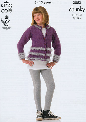 Cardigan and Top in King Cole Chunky with Tinsel (3853)