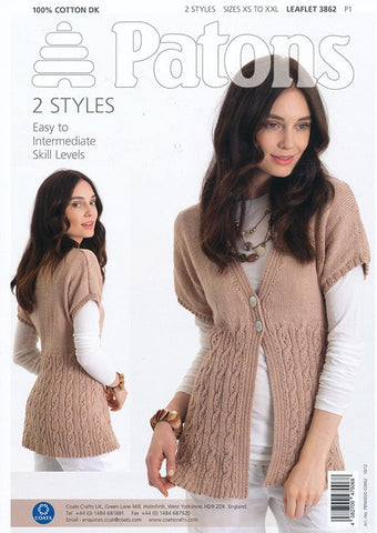 Sweater, Beret and Kimono Jacket in Patons 100% Cotton DK (3862)