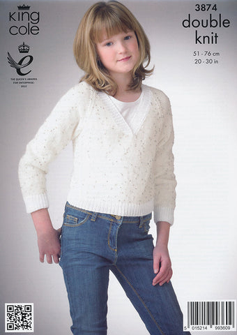 Ballet Top & V-Neck Sweater in King Cole Galaxy DK (3874)