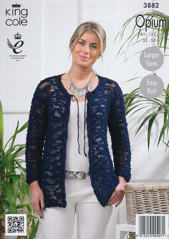 Ladies Cardigan in King Cole Opium (3882)