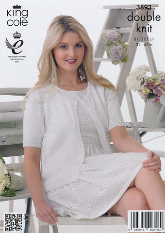 Cardigans in King Cole Giza Cotton DK (3893)