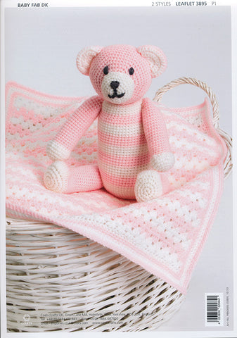 Teddy Bear & Pram Rug in Patons Baby Fab DK (3895)