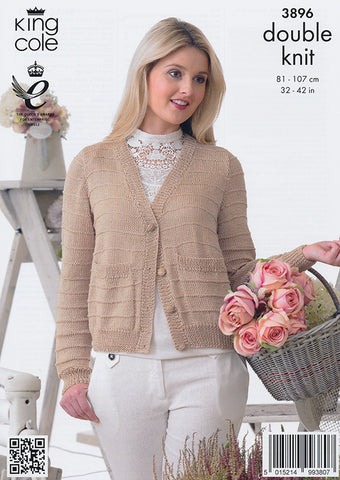Cardigans in King Cole Giza Cotton DK (3896)