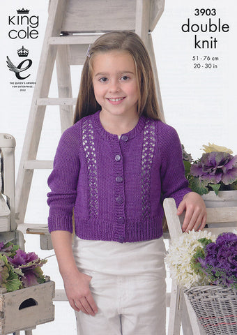 Cardigan and Waistcoat in King Cole Giza Cotton DK (3903)