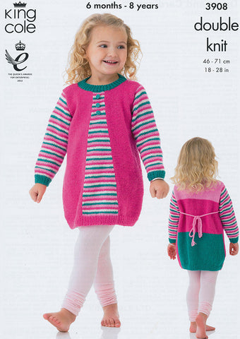 Dress and Cardigan in King Cole DK (3908)