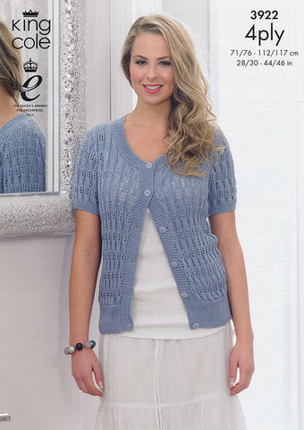 Waistcoat and Cardigan in King Cole Bamboo 4Ply (3922)