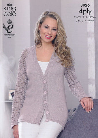 Cardigans in King Cole Bamboo 4 Ply (3926)