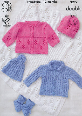 Jackets, Hats, Bootees and Shawl in King Cole DK (3927)