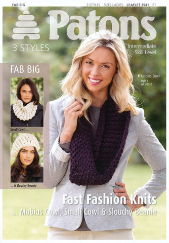 Mobius, Small Cowl & Slouchy Beanie in Patons Fab Big (3941)
