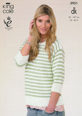 Sweater and Cardigan in King Cole Cottonsoft DK (3951)