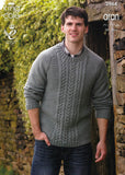 Cabled Sweater and Hoodie in King Cole Fashion Aran (3964)