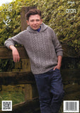 Cabled Sweater and Hoodie in King Cole Fashion Aran (3964)