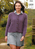 Cable Front Cardigans in King Cole Fashion Aran (3965)