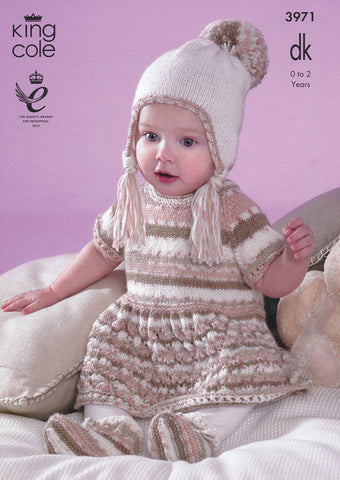 Baby Set in King Cole Comfort DK Prints (3971)