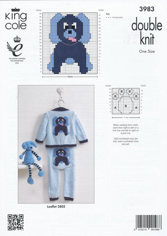 Blanket and Cushion in King Cole Comfort DK (3983)