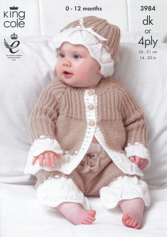 Jacket, Pants and Hat in King Cole DK or 4Ply (3984)