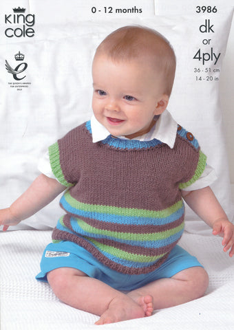 Angel Top and Pullover in King Cole DK or 4 Ply (3986)