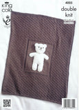 Baby Blankets and Teddy Bear Toy in King Cole DK (4005)