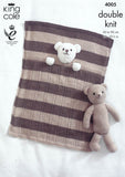Baby Blankets and Teddy Bear Toy in King Cole DK (4005)