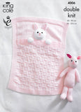 Baby Blankets and Bunny Rabbit Toy in King Cole DK (4006)
