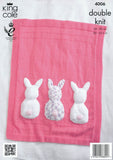 Baby Blankets and Bunny Rabbit Toy in King Cole DK (4006)