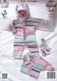All In One, Jacket and Socks in King Cole Cherish DK (4009)