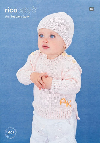 Sweater and Hat in Rico Design Baby Cotton Soft DK (401)