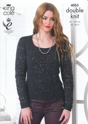 Sweater and Slipover in King Cole Baby Alpaca DK and Cosmos (4055)