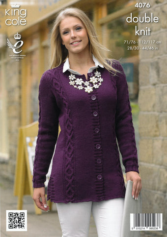 Sweater and Cardigan in King Cole Merino Blend DK (4076)