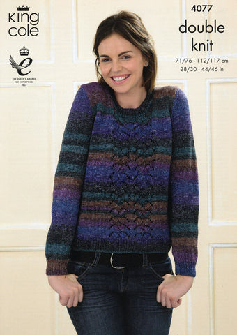 Sweater and Cardigan in King Cole Shine DK (4077)