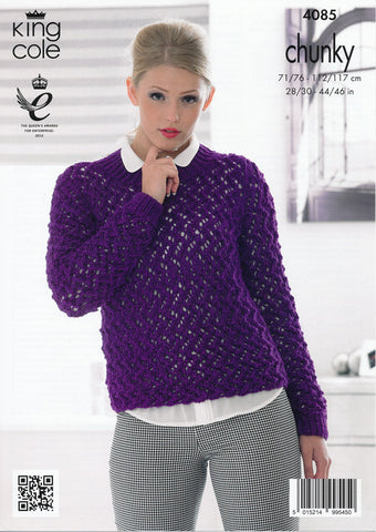 Cardigan and Sweater in King Cole Chunky (4085)