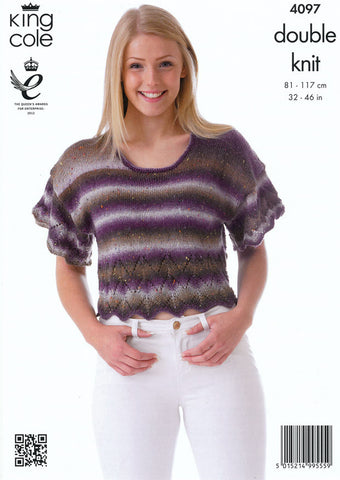 Cardigan and Top In King Cole Country Tweed DK (4097)