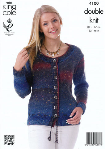 Cardigan and Sweater In King Cole Country Tweed DK (4100)