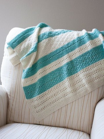 Peek A Blue Baby Blanket in Ewe So Sporty Merino (410)