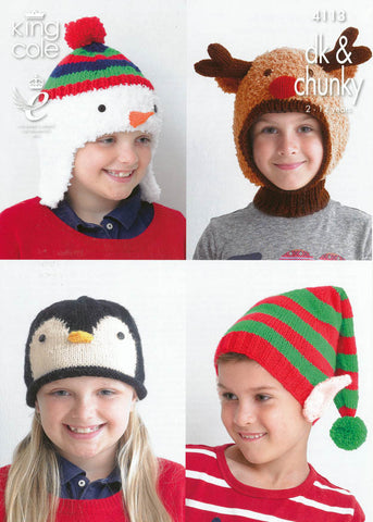 Kid's Novelty Hats in King Cole DK and Chunky (4113)