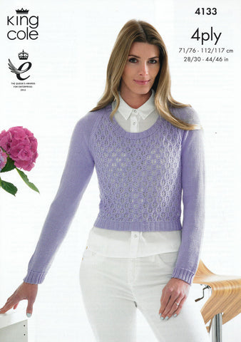 Sweaters in King Cole Bamboo 4 Ply (4133)