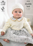 Baby Cropped Cardigans, Cropped Top and Hat in King Cole Baby DK (4153)