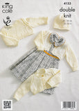 Baby Cropped Cardigans, Cropped Top and Hat in King Cole Baby DK (4153)