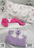 Cardigans and Sweater in King Cole Cuddles and Comfort Chunky (4174)